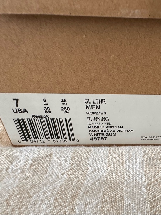 Reebok Classic Leather White Sneakers Men’s size 7 or Women’s size 8.5 - Picture 5 of 5